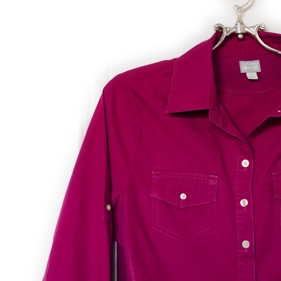 Converse One Star Roll Tab Long Sleeve Red Shirt Size L - Picture 2 of 12